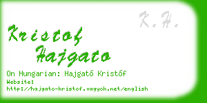 kristof hajgato business card
